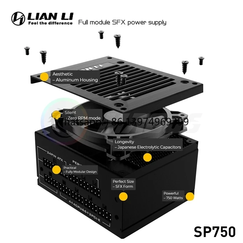 Sfx Power Supply 750W Gold - LIAN LI PSU 750w SFX voeding