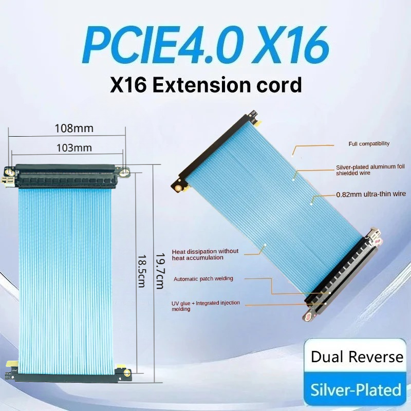 Itx Case Pcie Riser 4.0 - Dual Reverse Pcie 4.0 Riser Kabel