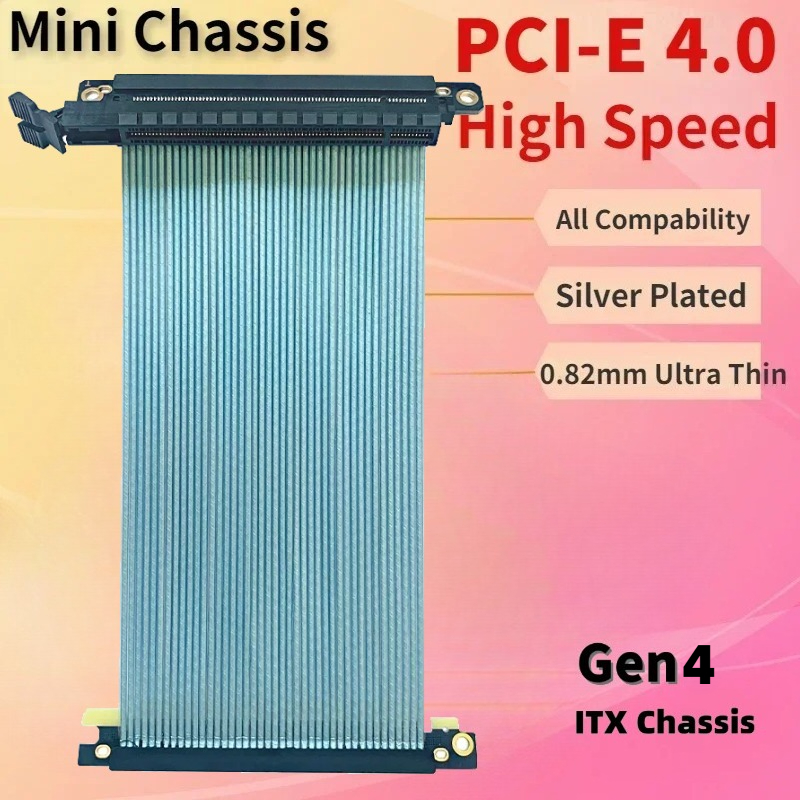 Itx Case Pcie Riser 4.0 - Mini Chassis PCIe 4.0X16 Verzilverde Riser