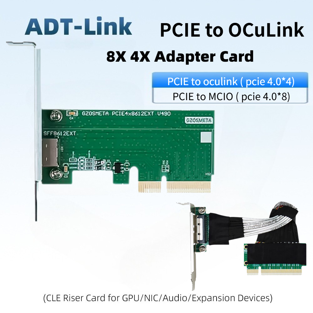 Itx Case Pcie Riser 4.0 - PCIE 4.0 4X naar Oculink SFF-8612