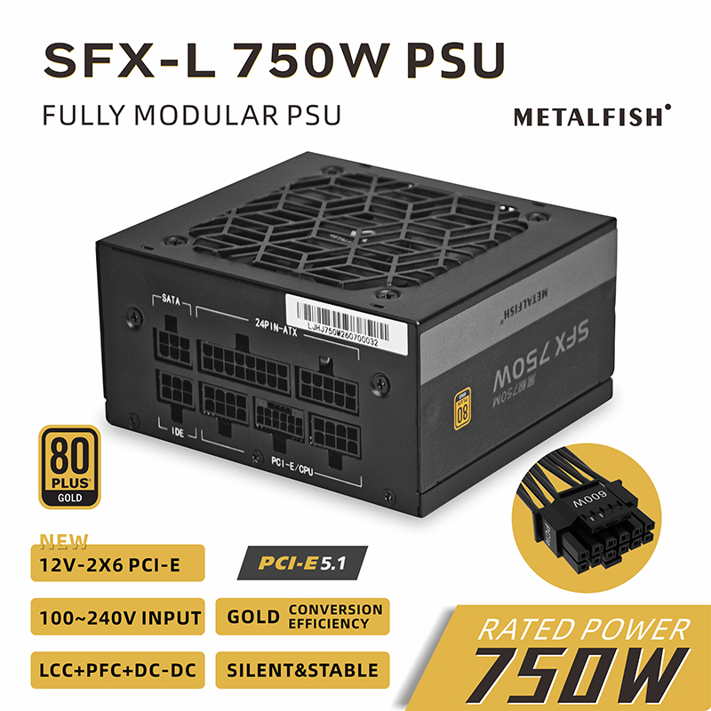 Sfx Power Supply 750W Gold - METALFISH SFX 750W 80PLUS Gold PSU