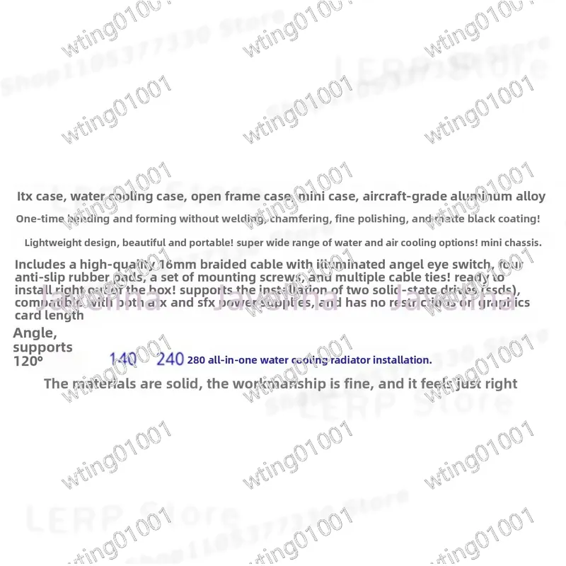 voor ITX Verticaal Open Frame  - Mini Itx Case Water Cooling Support recensie en prijs