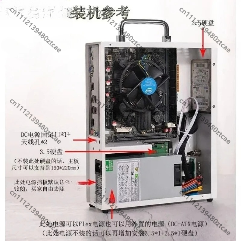 Witte draagbare ITX MATX mini- - Mini Itx Case With Handle Portable recensie en prijs